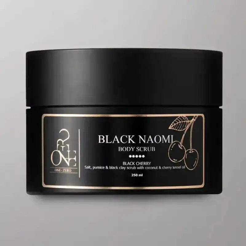 Närande ingredienser i Black Naomi – Berikad med kokosolja och körsbärskärnolja som återfuktar huden på djupet.