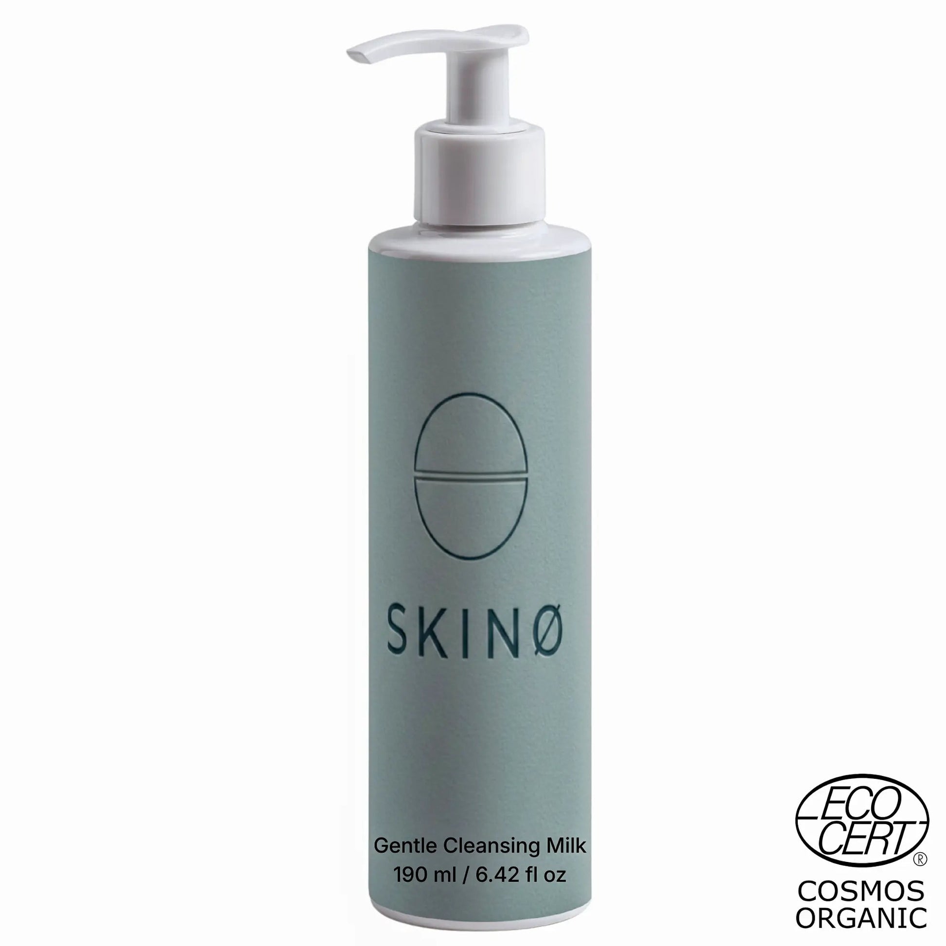 SKINØ Gentle Cleansing Milk 190ml – mjölkaktig ansiktsvård med aloe vera för torr och känslig hud, COSMOS ORGANIC certifierad.