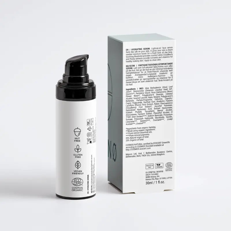 SKINØ Hydrating Serum – Intensiv Fuktboost med Hyaluronsyra & Hjortron – Ansiktsserum | FaceTAN