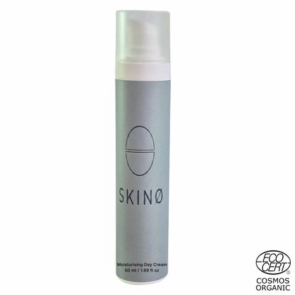 SKINØ Moisturising Day Cream 50ml – återfuktande dagkräm med hyaluronsyra och glow-effekt, vegansk ECOCERT COSMOS certifierad.