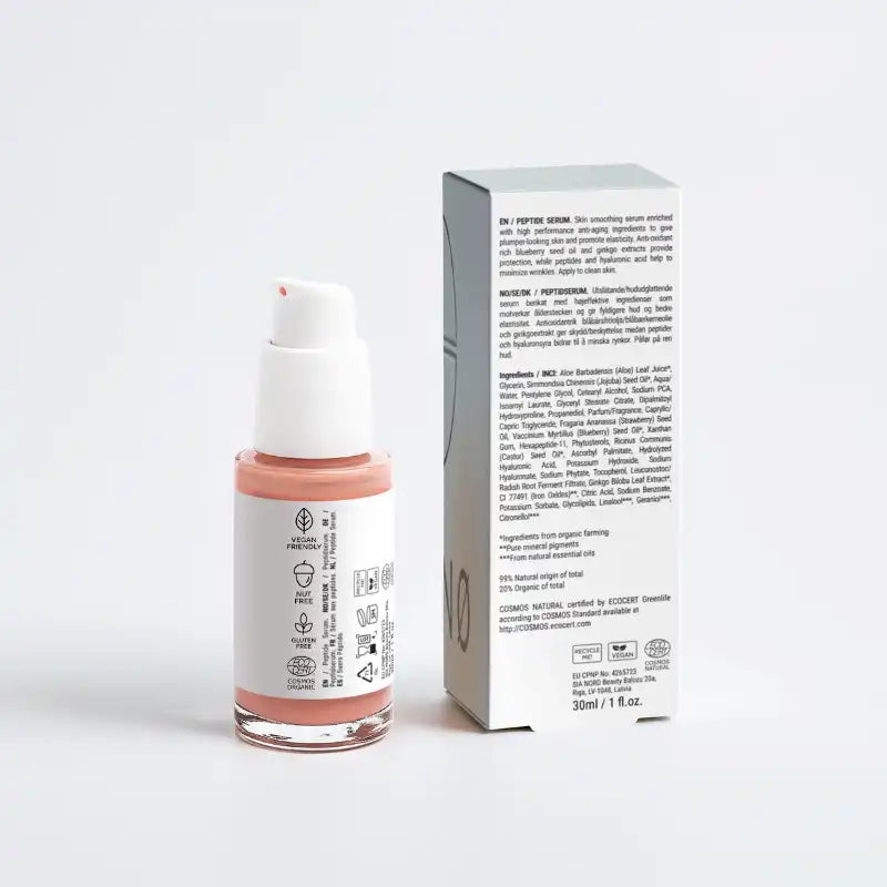 SKINØ Peptide Face Serum 30ml – Intensive Hydrating Treatment for All Skin Types, 100% Vegan and Paraben-Free.
