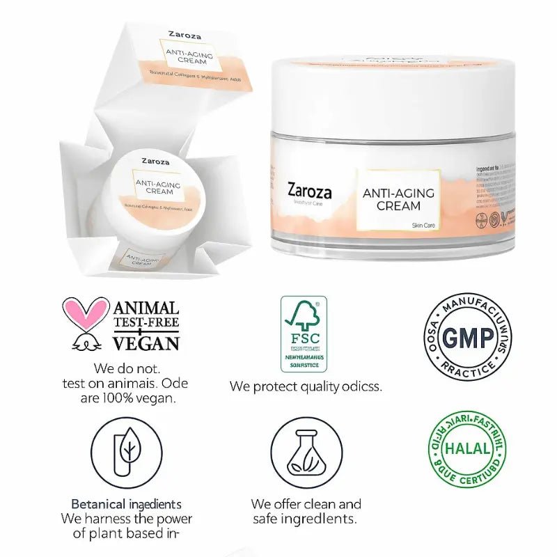 Zarosa Anti - Aging & Anti - Wrinkle Moisturizing Cream – Lyxig ansiktskräm med 7 superfoods – Skincare / Face Care / Anti - Aging Moisturizers | FaceTAN